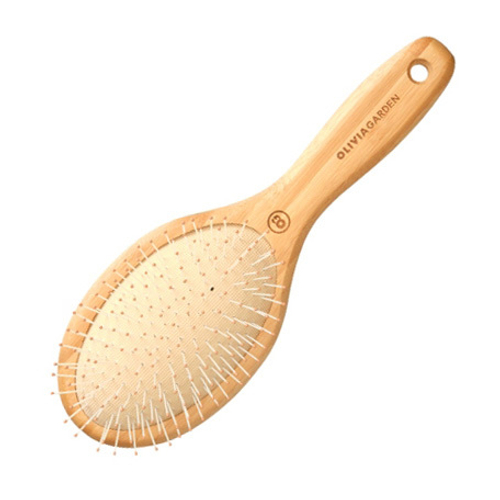 Овальная массажная щетка с нейлоновой щетиной Olivia Garden Bamboo Touch M ID1032