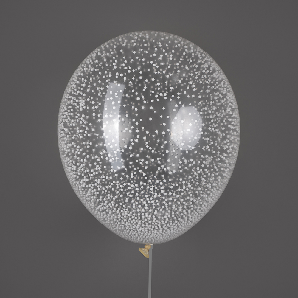 Шар с конфетти пенопласт, Белый 32 см (СГ-17)