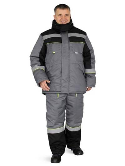 Костюм утепленный "Система" куртка+п/к, тк.смес.240, цв.т.СЕР/черн/лимон