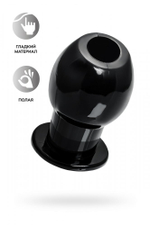 Анальная втулка с тоннелем черная 6 см