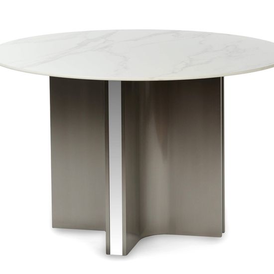 Обеденный стол Helixia диаметр 120 стальная ножка, столешница керамика