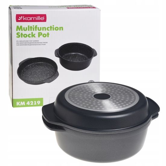 Кастрюля 2,5 л. 2 в 1 с крышкой-сковородой Kamille KM 4219 из литого алюминия