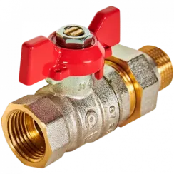 Кран шаровый со сгоном ROMMER Н-В 3/4" бабочка стандартнопроходной 39415