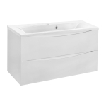 Тумба под раковину Vincea Mia 900 подвесная, 2 выкатных ящика soft close, G.White