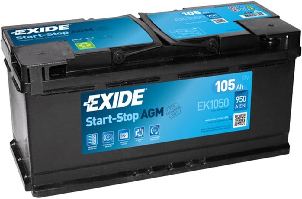 Exide Start&amp;Stop AGM 6СТ- 105 ( EK1050 ) аккумулятор