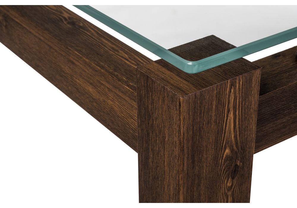 Стеклянный стол Бран 104х74х76 кантри орех
