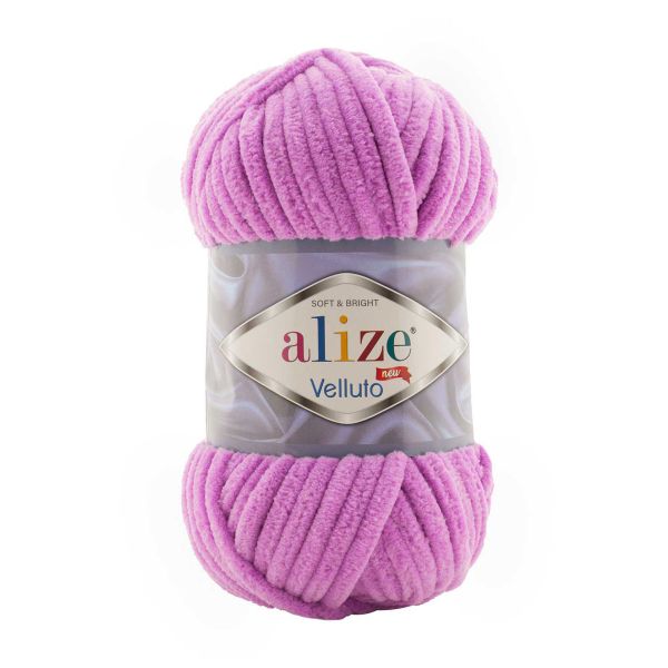 Пряжа Alize (Ализе) Velluto / уп.5 мот. по 100 г, 68м, 378 орхидея A