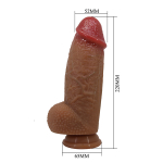 Коричневый фаллоимитатор 22см с мошонкой на присоске Pretty Love Achille BW-008130-1
