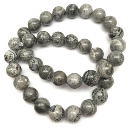 Яшма серая 10 мм, бусины