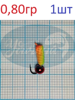 Мормышка вольфрамовая "Гвоздик рифленый Радуга"