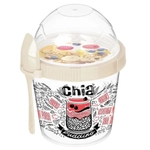 Контейнер IZI-GO для завтрака 450мл с ложкой с декором (светло-бежевый)