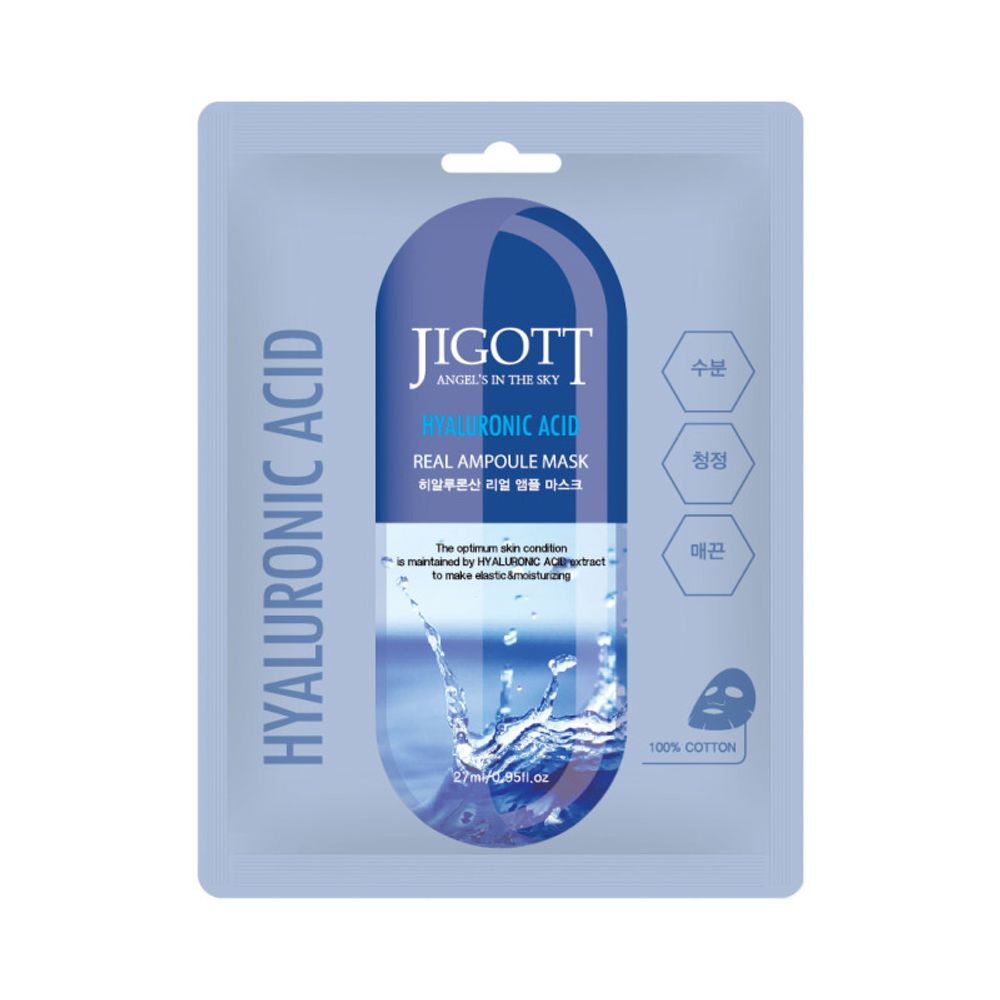 Маска для лица Jigott Hyaluronic Acid Real Ampoule Mask тканевая Гиалуроновая кислота 27 мл