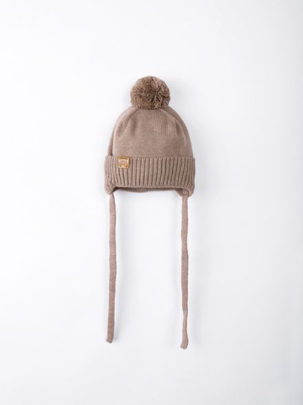 Шапка хлопковая однослойная на подкладе "Какао" 0+