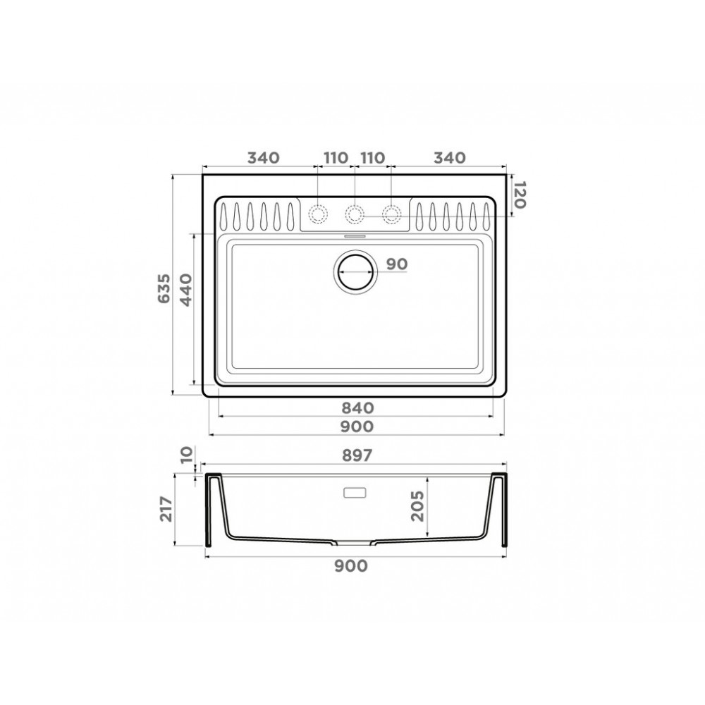 Кухонная мойка Omoikiri Kinokawa 90-GB