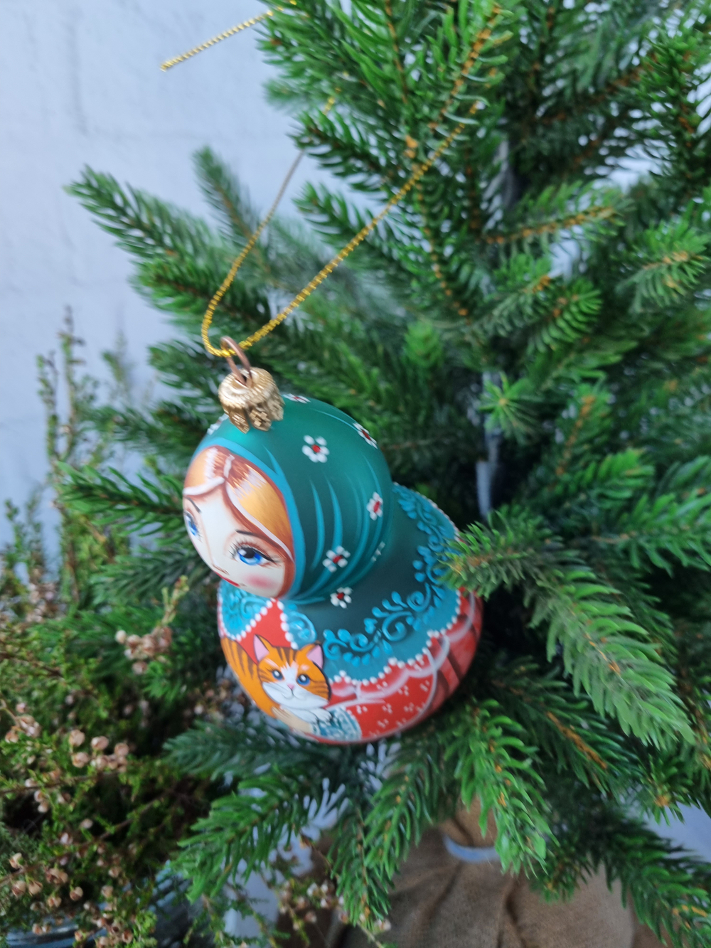 Матрешка стеклянная Олечка