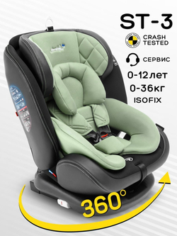 Автокресло детское AMAROBABY ST-3,Isofix класс D, группа 0+/1/2/3