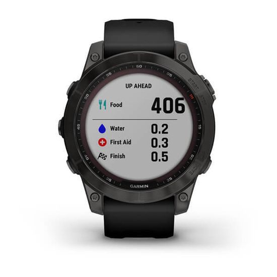 Часы Garmin Fenix 7 Sapphire Solar, DLC титан с черным силиконом 010-02540-21