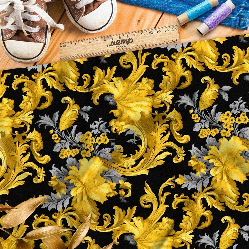 Ткань премиум сатин фантазийный узор