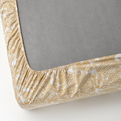 ЖАТТЕВАЛМО JATTEVALLMO Простыня на резинке 80x200 см, бежевый узор