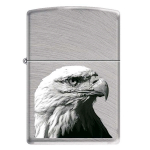 Зажигалка серебристая матовая Zippo Орёл с покрытием Chrome Arch