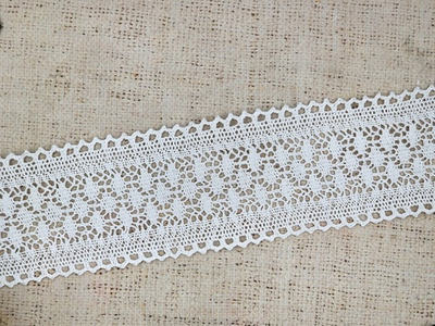 Кружево хлопковое/Тесьма вязаная, ш. 8 см, 85.01.121, белый