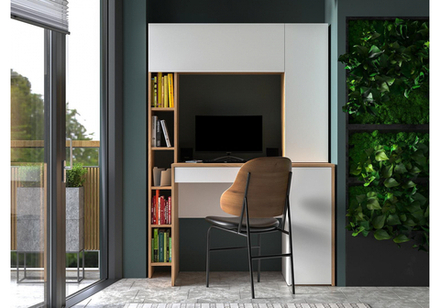 Компьютерный стол Woodville Комфорт 12.71 дуб золотой craft, белая аляска