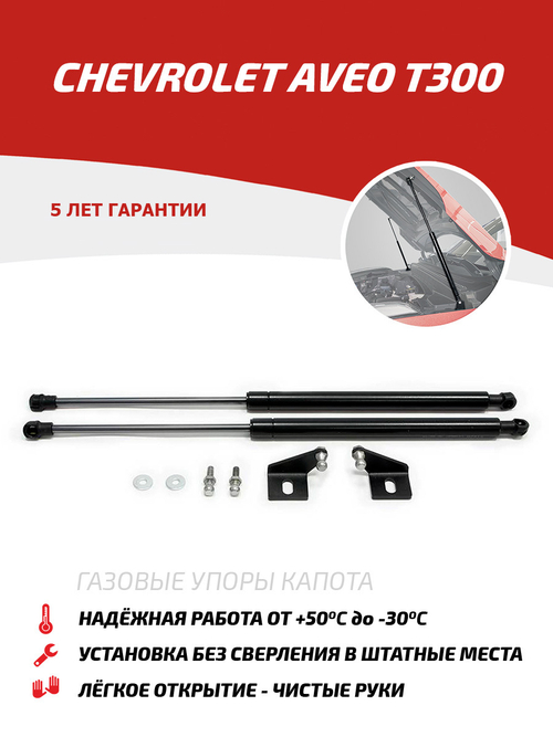 Упоры капота для Chevrolet Aveo T300 2011-2015, 2 шт., UCHAVE011