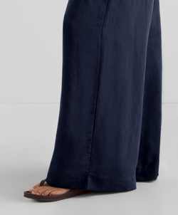 Oysho Длинный комбинезон из льна с запахом, военно-морской