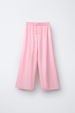 ZARA БРЮКИ WIDE LEG FLUIDO, РОЗОВЫЙ