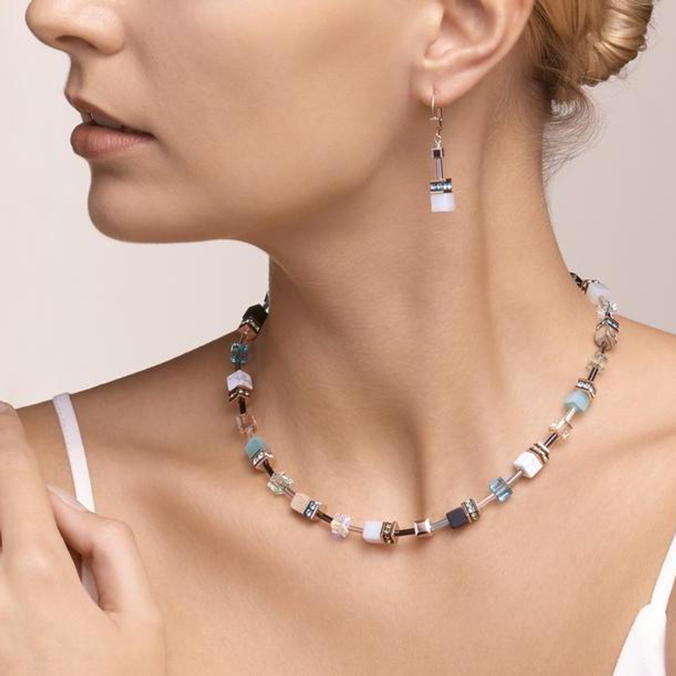 Серьги Coeur de Lion Aqua-Beige 4905/20-2010 цвет голубой, золотой