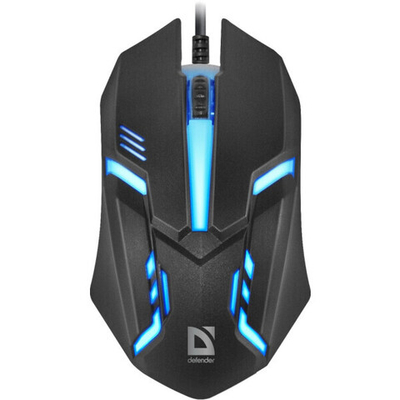 Мышь Defender Hit MB-550, 1600 dpi, LED-подсветка, USB, черный (52550)