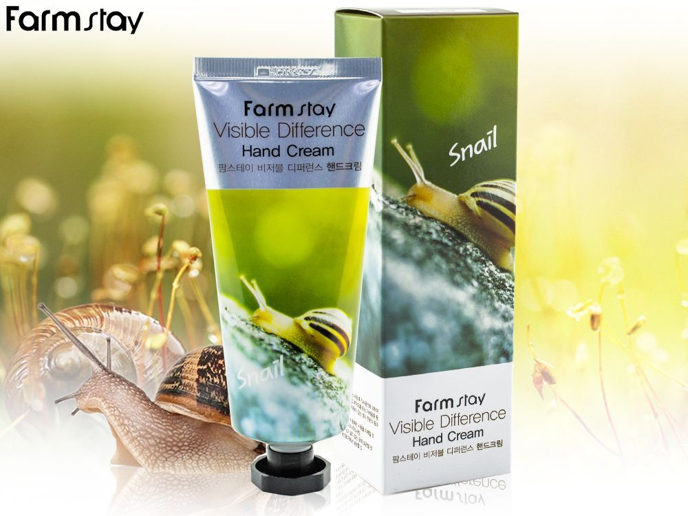 Крем для рук с муцином улитки FarmStay Snail visible difference hand cream (100г)