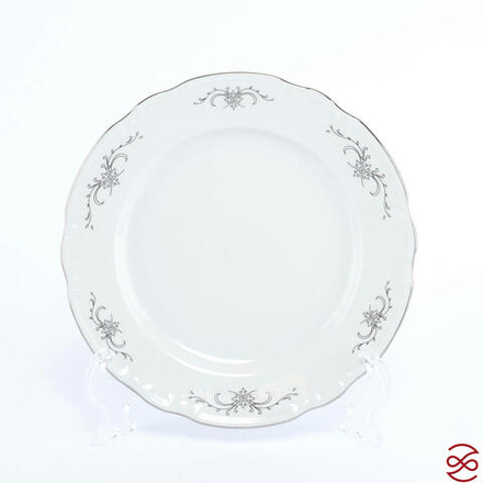 Набор тарелок Thun Констанция серый орнамент отводка платина 19 см (6 шт)