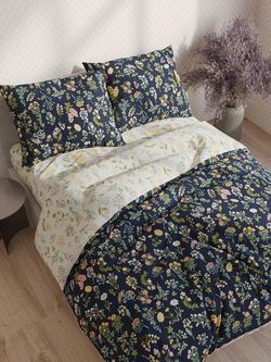 Постельное белье сатин Milky Garden "Botany/Botany" 1,5-спальный на молнии Наволочка 50х70 см 2 шт Простынь на резинке 90х200 см Пододеяльник 145х215 см