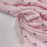 Муслин двухслойный "Одуванчики на нежном розовом"