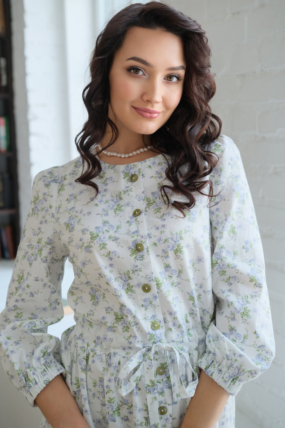 Платье из хлопка с цветами