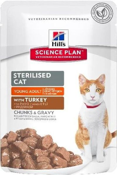 Hill's Science Plan Sterilised Young Adult Pavo Sobre en Salsa