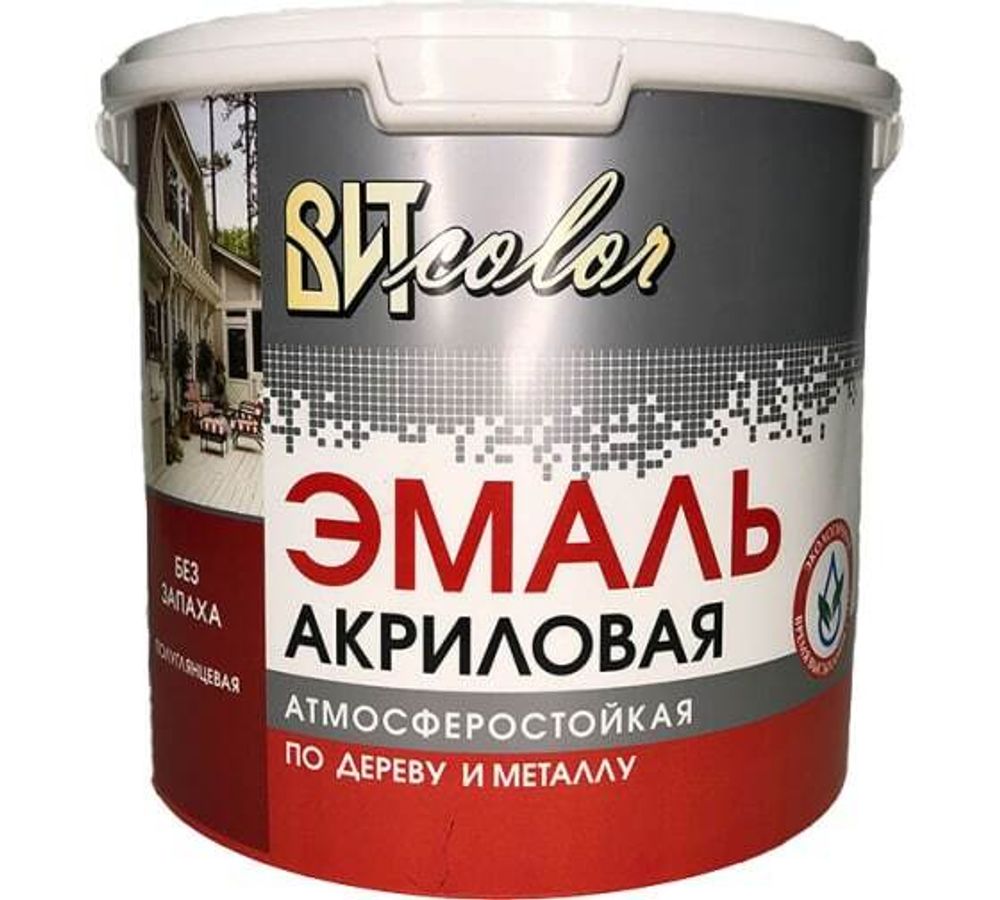 Вит Эмаль акриловая 1кг белая п/глянц. универсальная