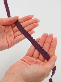 Резинка отделочная слива ширина 12 мм с учетом фестона