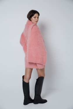 Шарф из альпака розовый