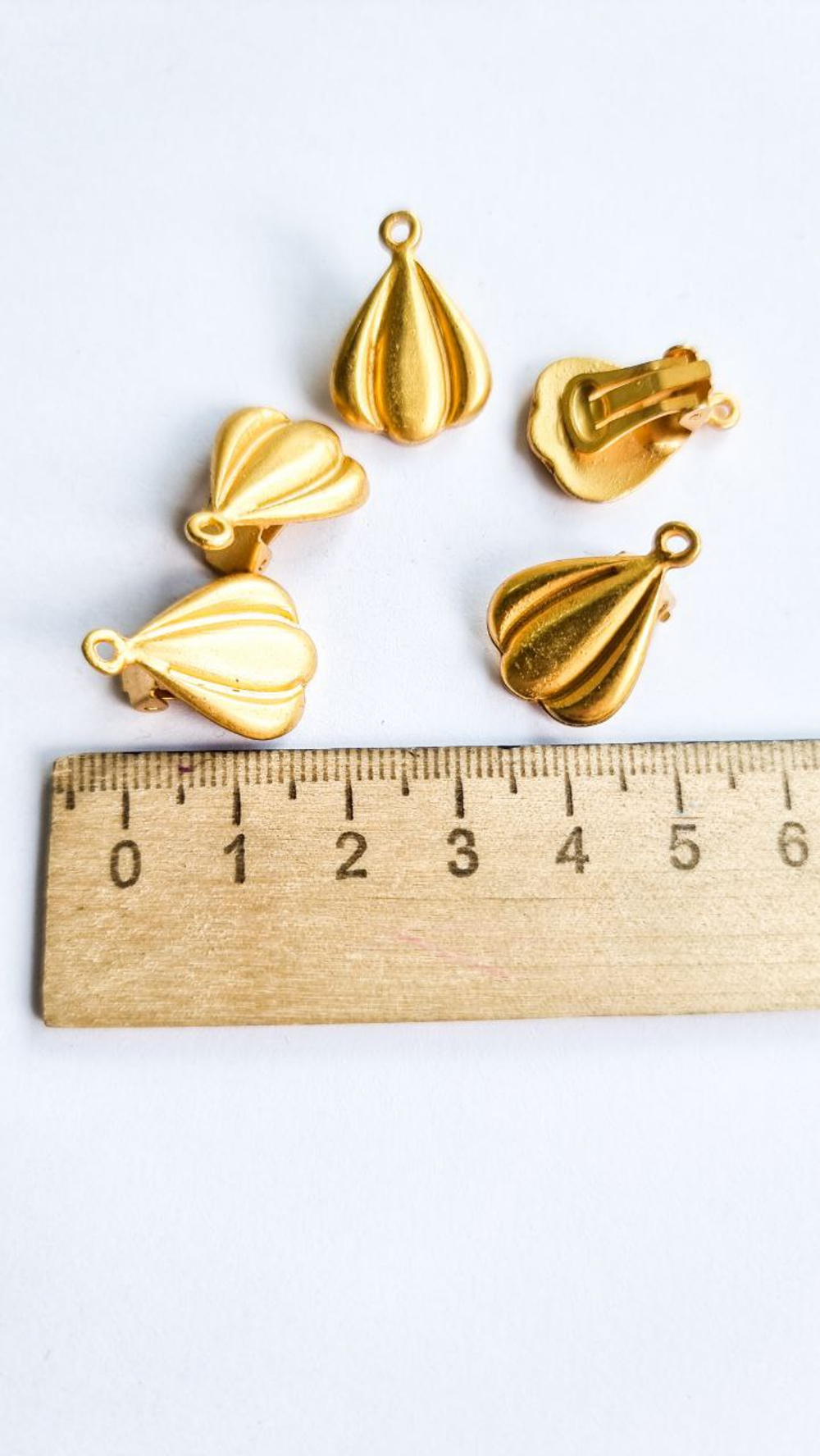 0606 Клипсы "Воздушный шар" Италия, мат. позолота, пара