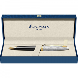 Шариковая ручка Waterman Reflections of Paris Carene DeLuxe Black GT Mblue в подарочной коробке