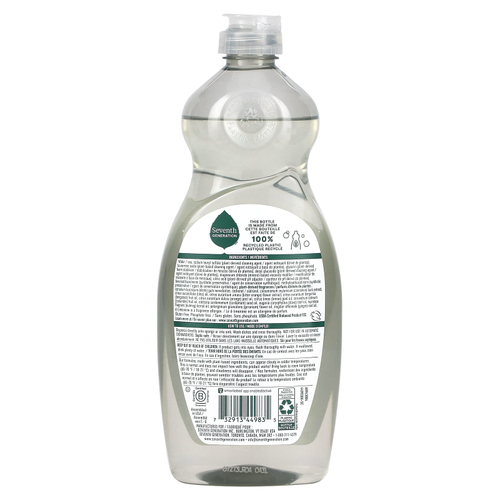 Seventh Generation, жидкость для мытья посуды, свежий лайм и имбирь, 561 мл (19 жидк. унций)