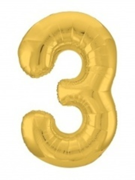 Р Цифра 3 Slim Золото (40''/102 см)