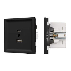 Механизм USB розетки SCT-TENDO-MUAC-SFPL-BK (5V, 3A, QC3) (Arlight, -) 054536