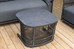 "Лугано" лаунж-зона 5-местная плетеная из роупа (веревки), каркас алюминиевый темно-серый, роуп темно-серый