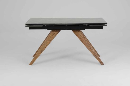 Стол Орландо (дуб/нога светлый дуб с черной патиной/столешница керамика каррара)