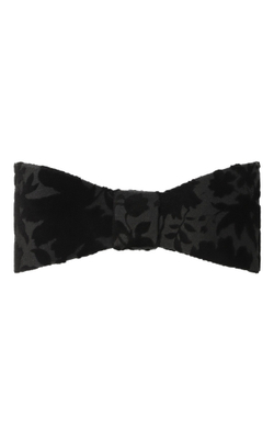 Бант-бабочка из черного жаккарда с узором