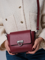 Сумка кожаная кросс-боди Azaro 3520 вишневый/соло