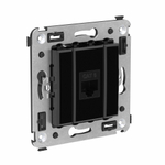 Компьютерная розетка RJ-45 без шторки в стену, кат.6 одинарная, "Avanti", "Черный квадрат"